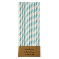 Blue Striped Paper Party Straws By Meri Meri